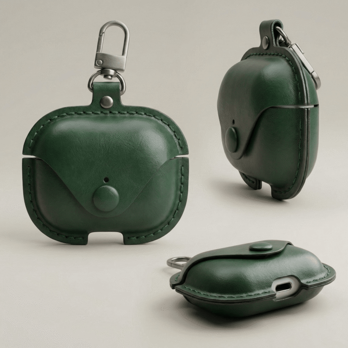 Premium Leather Keychain Protective Case for AirPods 2