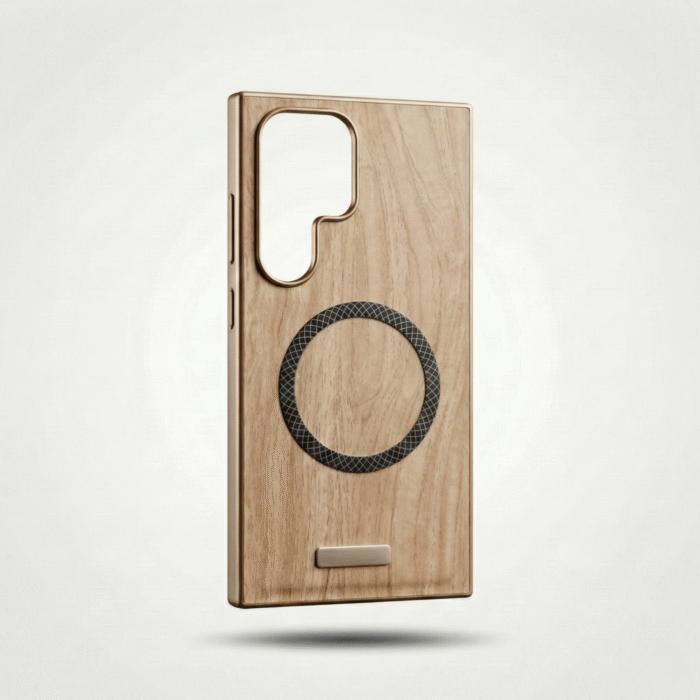Luxury Wood Texture Magnetic Ring Protective Case for Samsung