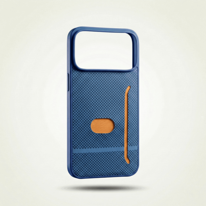 Pitaka Style Woven Leather Card Pocket Back Cover Case for iPhone