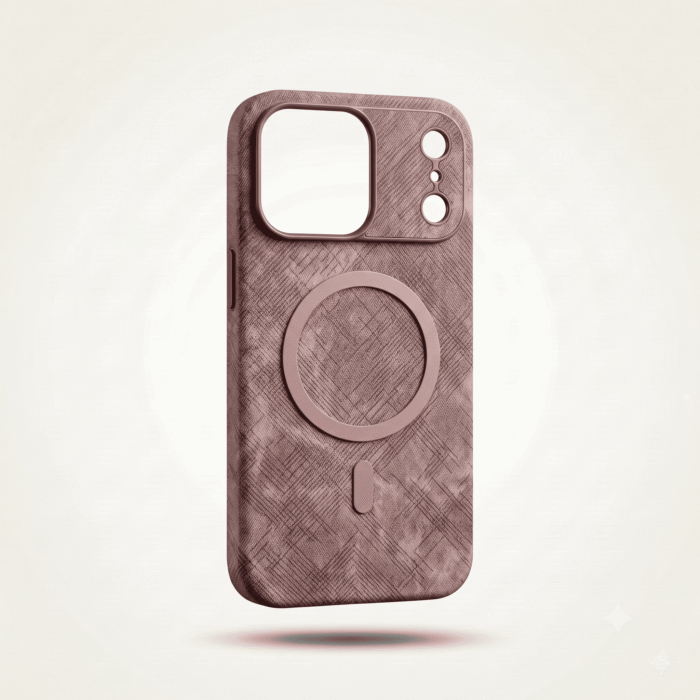Matte Leather Magnetic Ring Protective Case for iPhone